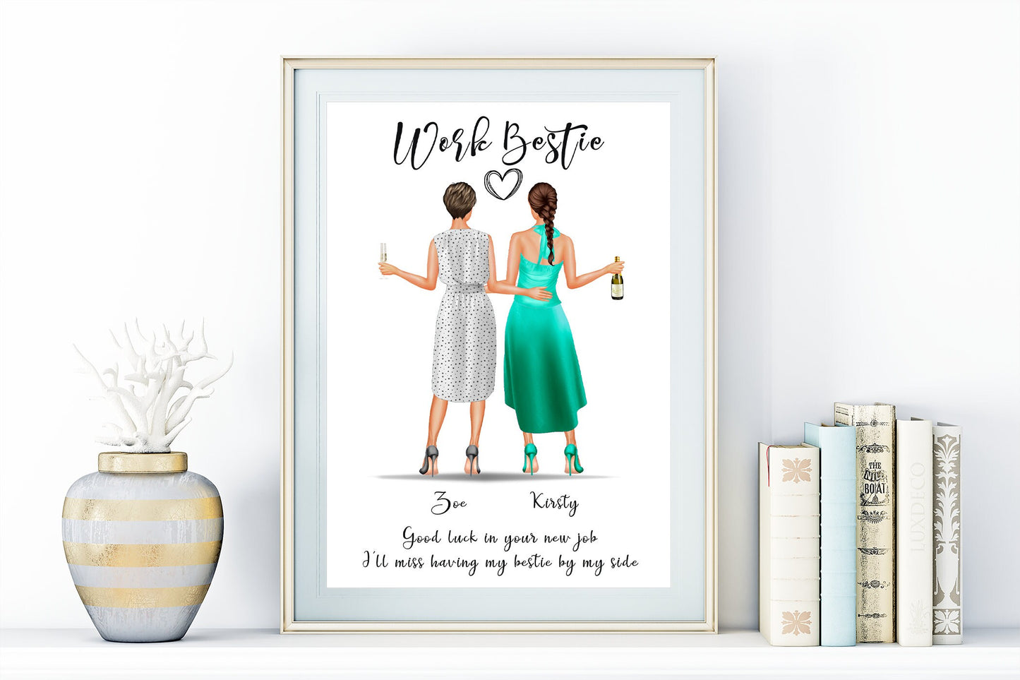 Personalised work besties present | ideal new job, coworker leaving or retirement gift | A4 | A5 | Greeting card