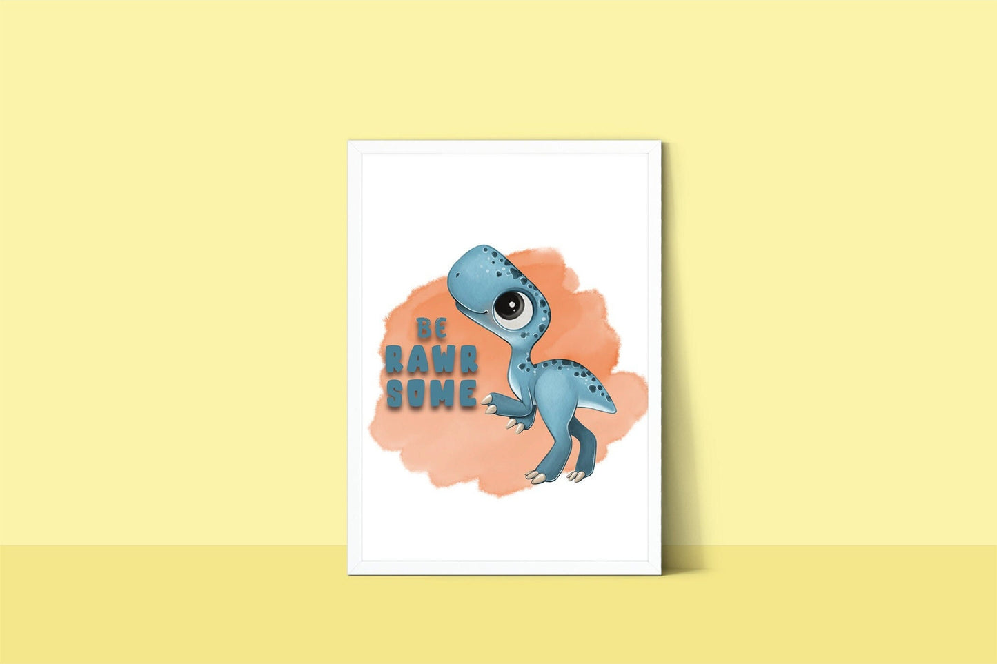 Nursery baby dinosaur prints | Set of 4 | Rawrsome images for children's bedroom | A4 | A5