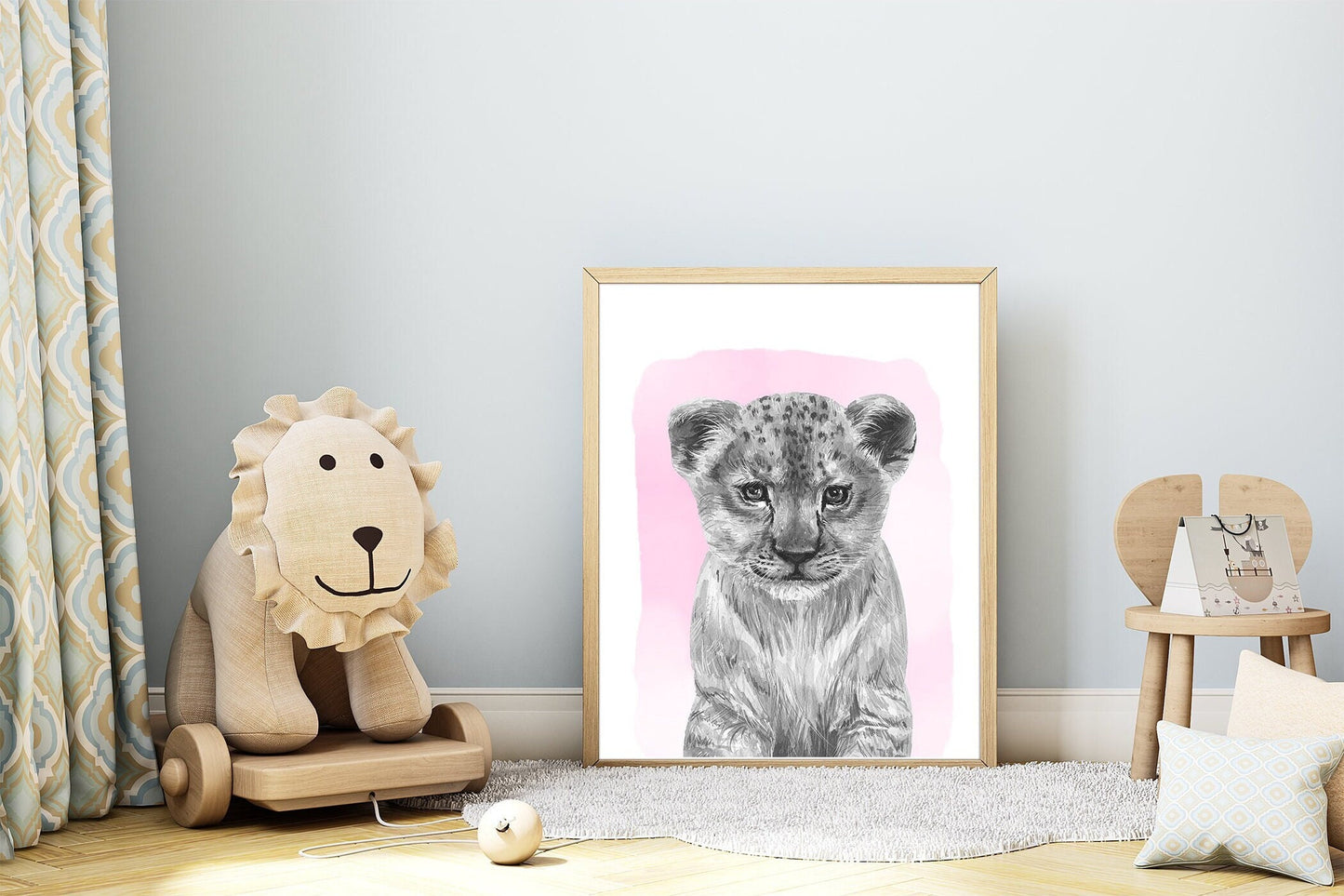 Black and white safari prints | Set of 3 baby animal portraits | Choose your own images and initial | A3 | Square | A4 | A5