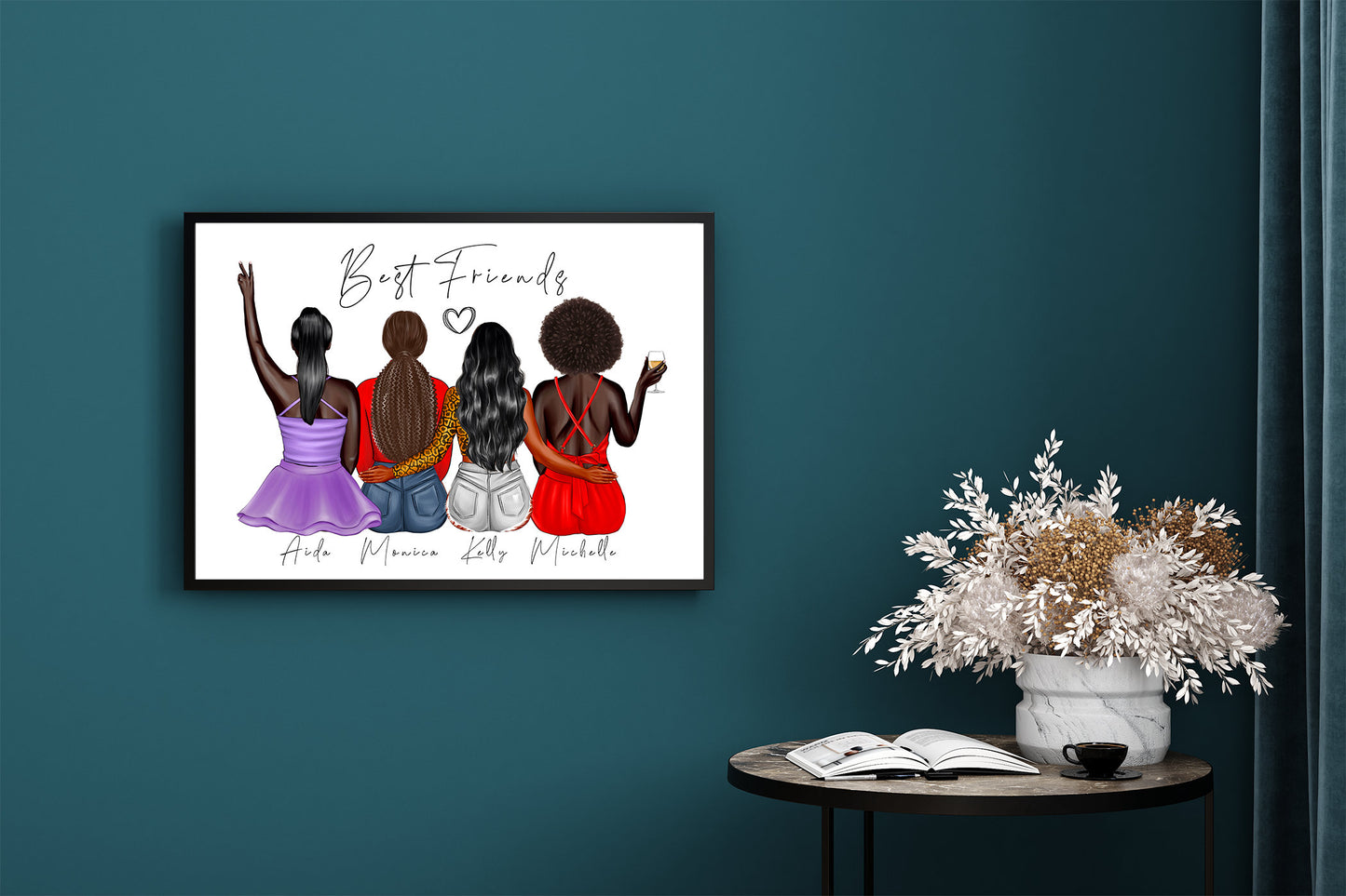 Customisable gift of close friends, besties or group of girl pals present | A4 | A5 | Greeting card