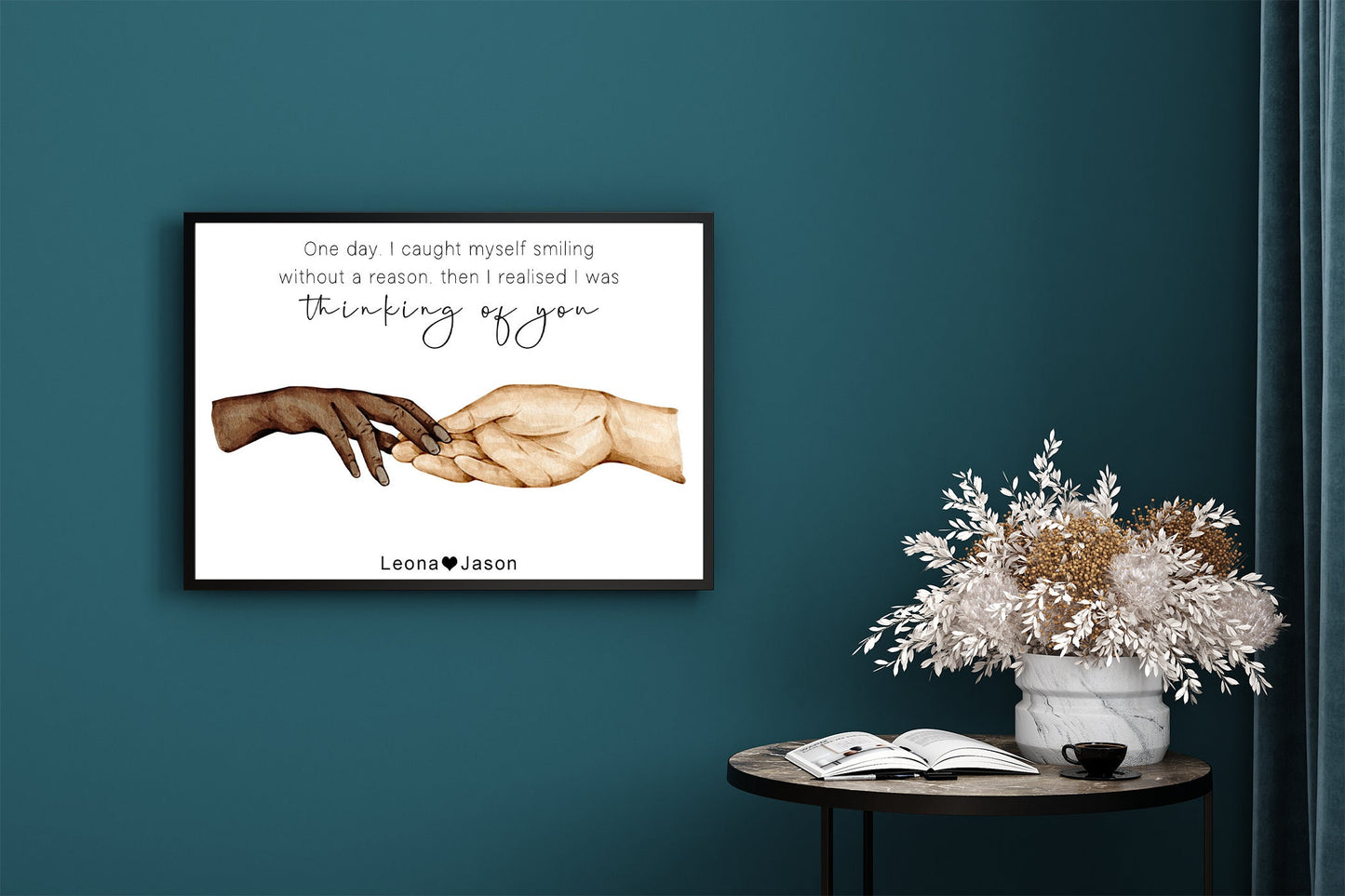 Couples hands portrait, with natural skin tones or black & white in 6 styles | entwined hands, dancing hands A3 | A4 | A5 | Greeting card