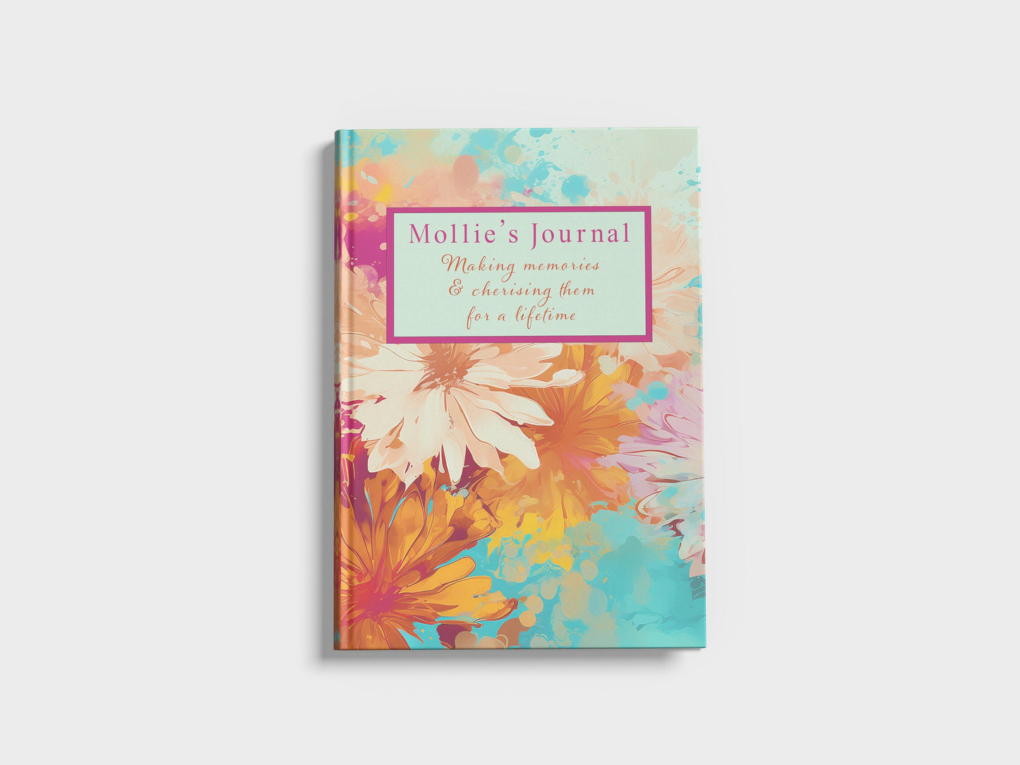 Personalised journal with bright summer scenes, customise this tropical notebook with name and inspirational message | A4 | A5 | 5x7
