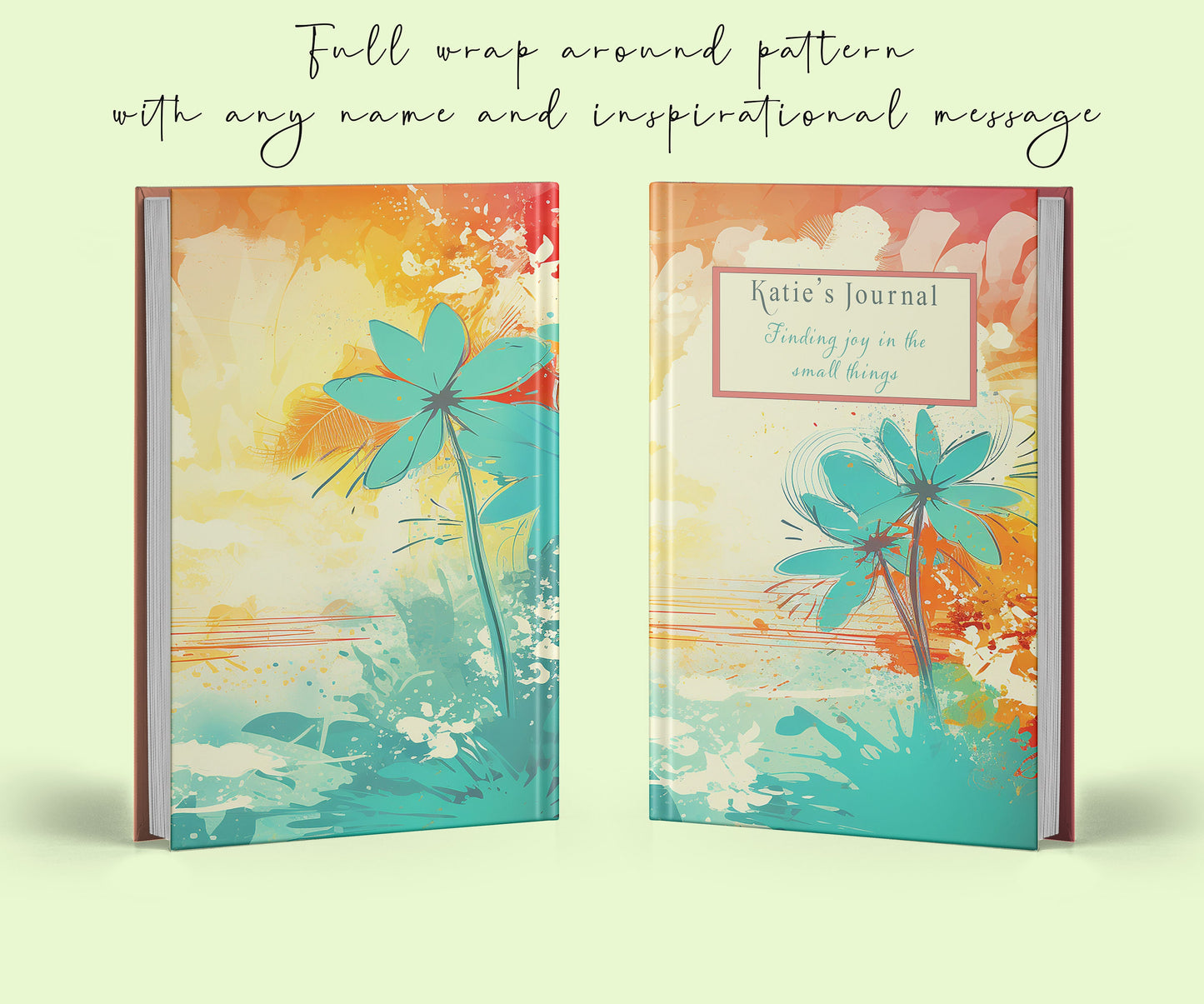 Personalised journal with bright summer scenes, customise this tropical notebook with name and inspirational message | A4 | A5 | 5x7