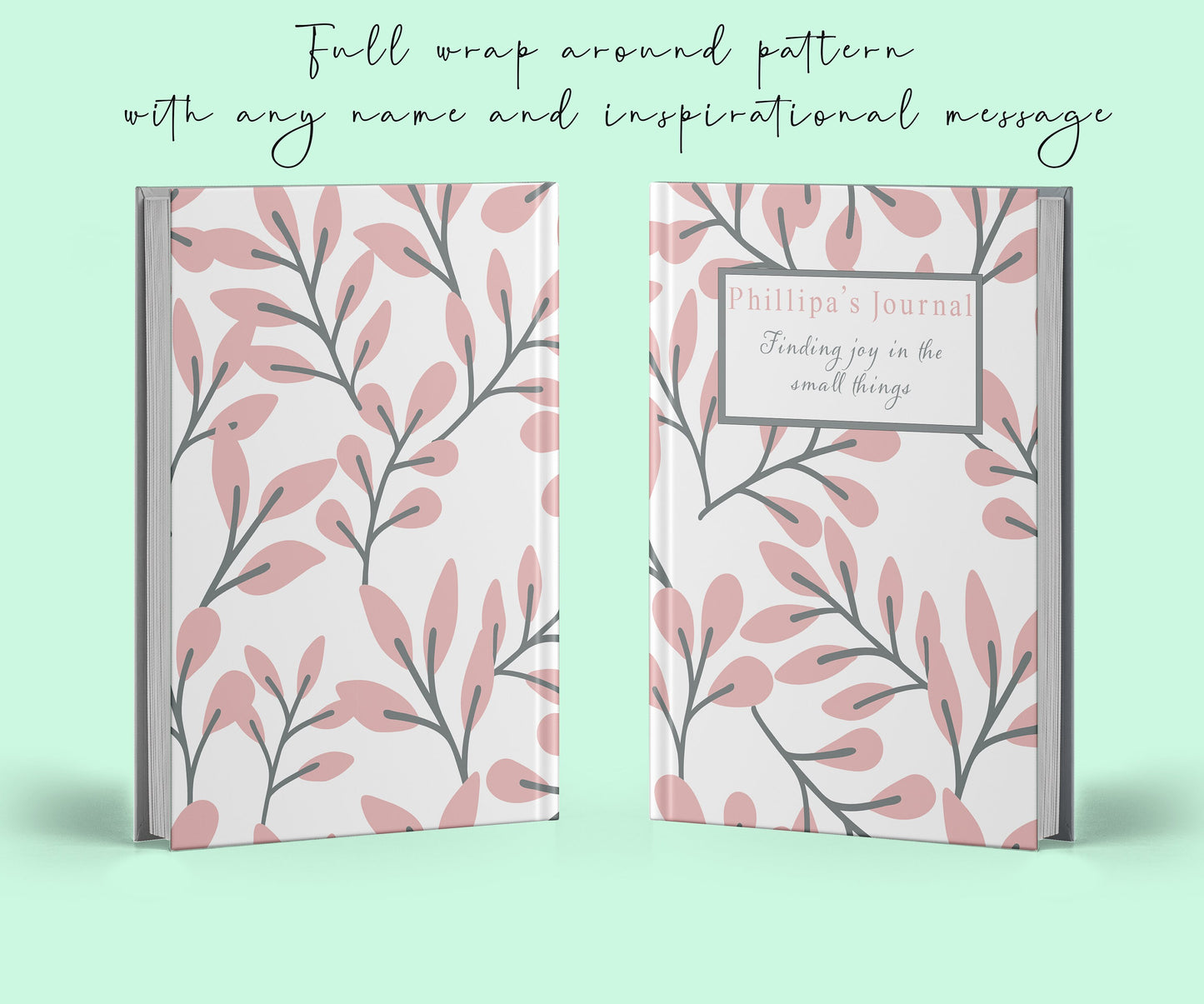 Customised notebook journal with colourful, bright and summery floral patterns in yellow, pink and blue | A4 | A5 | 5x7